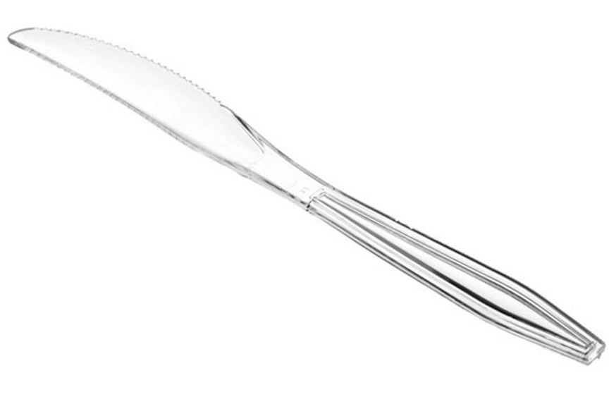 BLKFaca Descartavel Sobremesa Cristal Pct 50