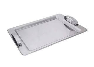 Bandeja Inox Retangular 28x40cm com Alça ... Bandeja Inox Retangular 28x40cm com Alça ...