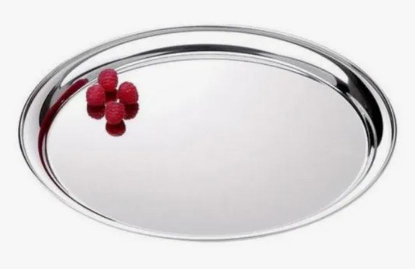 Bandeja Redonda Inox Garçom Reforçada 40c... Bandeja Redonda Inox Garçom Reforçada 40c...