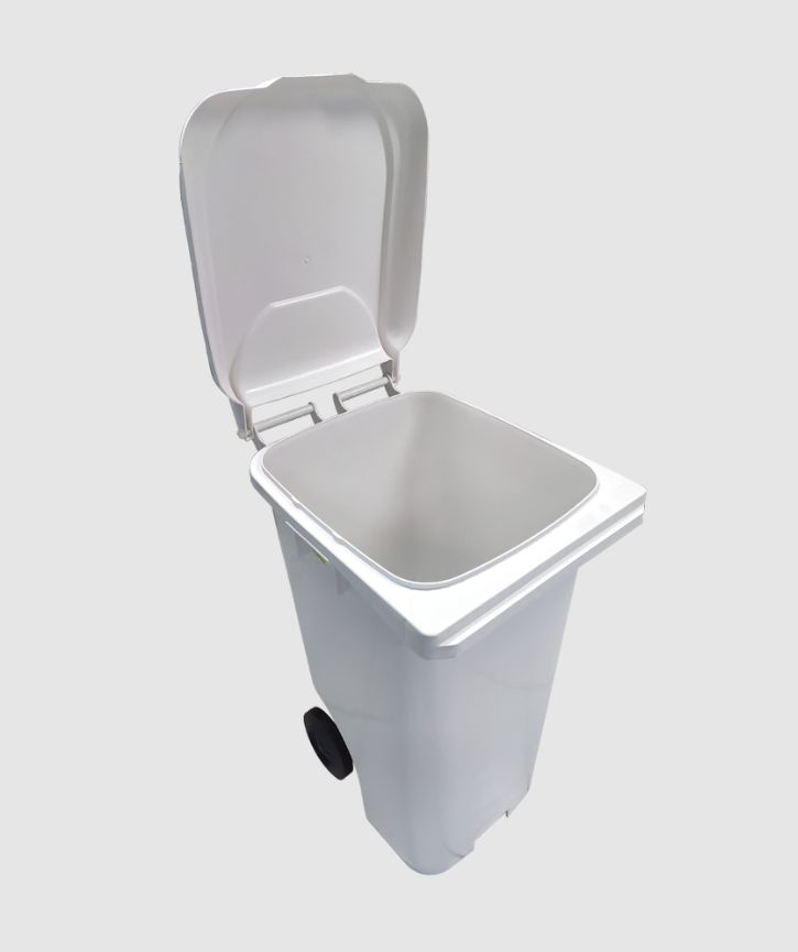 Lixeira Contentora 240 Litros Branca Usap... Lixeira Contentora 240 Litros Branca Usap...