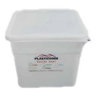 Caixa Plástica Quadrada 6 Litros 22x22x18...
