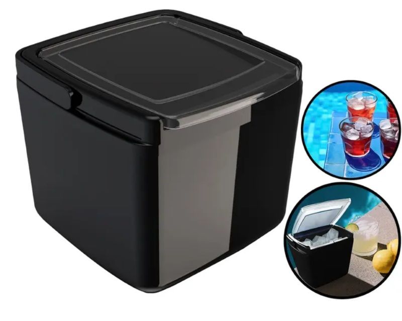 Balde Gelo Plástico Térmico 1 Litro Preto...