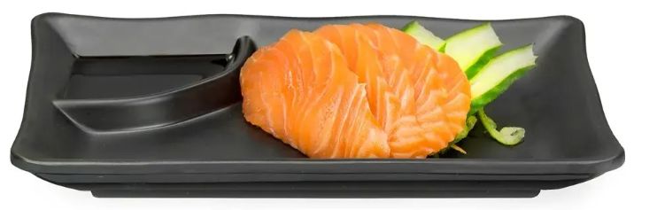 Prato Retangular para Sashimi e Shoyu 19x... Prato Retangular para Sashimi e Shoyu 19x...
