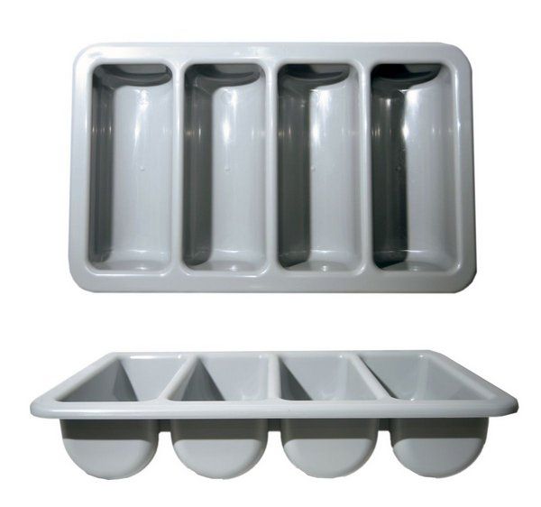 BLKPorta Talher 4 Comp 51x29x9cm Cinza MD... BLKPorta Talher 4 Comp 51x29x9cm Cinza MD...