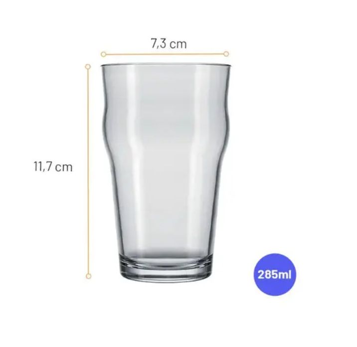 Copo Água Cerveja Stout Nonic 285ml Caixa... Copo Água Cerveja Stout Nonic 285ml Caixa...