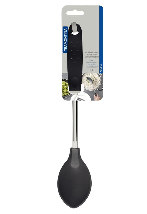 Colher de Arroz Nylon Cabo Aço Inox Utili... Colher de Arroz Nylon Cabo Aço Inox Utili...