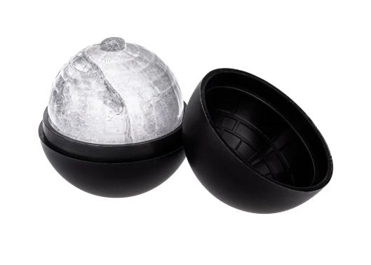 Forma de Gelo Silicone Esfera 6cm Preta W... Forma de Gelo Silicone Esfera 6cm Preta W...