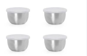 Mini Tigela Inox com Tampa 200ml 8cm Marc... Mini Tigela Inox com Tampa 200ml 8cm Marc...
