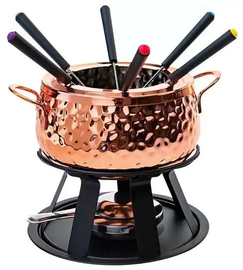 Fondue Chocol Carne Cobre 11Pcs BNX_1256-100 Fondue Chocol Carne Cobre 11Pcs BNX_1256-100