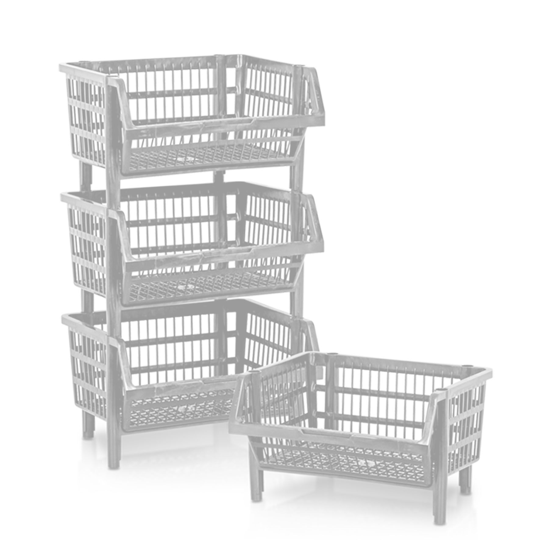 Cesta Expositora Plástica Branca 34x43x26...