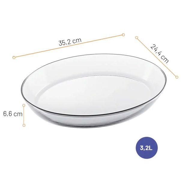 Assadeira Oval Média Vidro 35x24cm Nadir ...