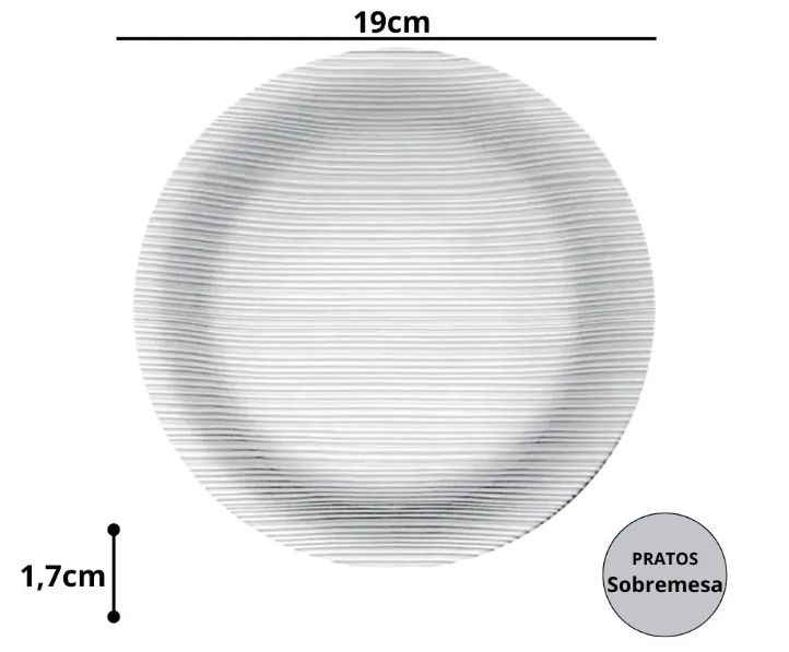 Prato Sobremesa Vidro Diamante 19cm Caixa... Prato Sobremesa Vidro Diamante 19cm Caixa...
