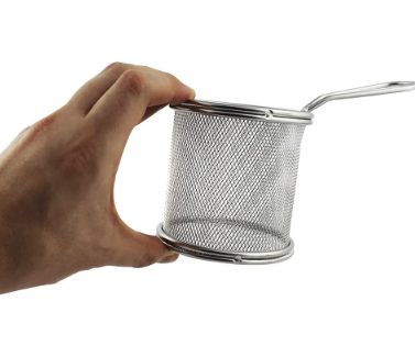 Cestinha Para Porções Inox 8,5x9cm Kehome... Cestinha Para Porções Inox 8,5x9cm Kehome...