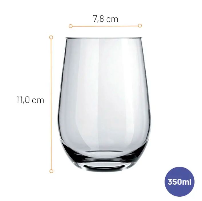 Copo Vidro Dubai 350ml Caixa com 24 Nadir...