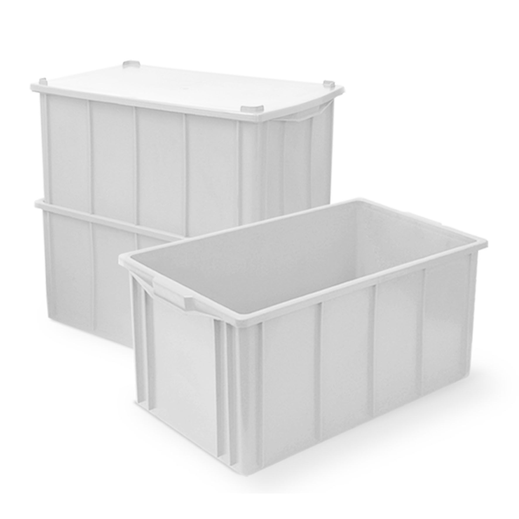 Caixa Plast Fech 60x38x30cm Bca 61L BLV_313 Caixa Plast Fech 60x38x30cm Bca 61L BLV_313