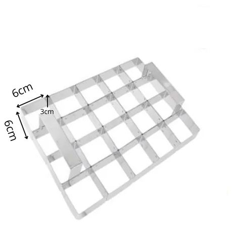 Cortador Brownie Inox 20 Cavidades 6x6x3c... Cortador Brownie Inox 20 Cavidades 6x6x3c...