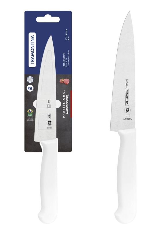 Faca de Cozinha com Lâmina 6" Branco Tram... Faca de Cozinha com Lâmina 6" Branco Tram...