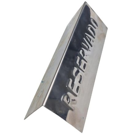 Placa Mesa Reservado em Inox 15x5cm Allis... Placa Mesa Reservado em Inox 15x5cm Allis...