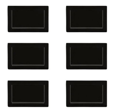Prato Sobremesa Plateau Black 25x16cm Oxf...