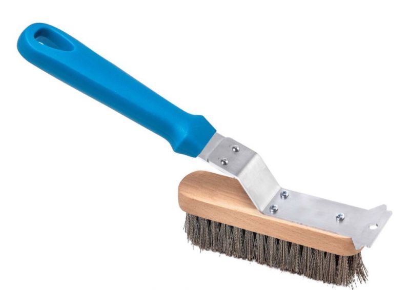 Escova Grelha Cerdas de Aço com Raspador ...