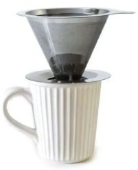 Filtro de Café Inox para 4 Xícaras 12x8cm... Filtro de Café Inox para 4 Xícaras 12x8cm...