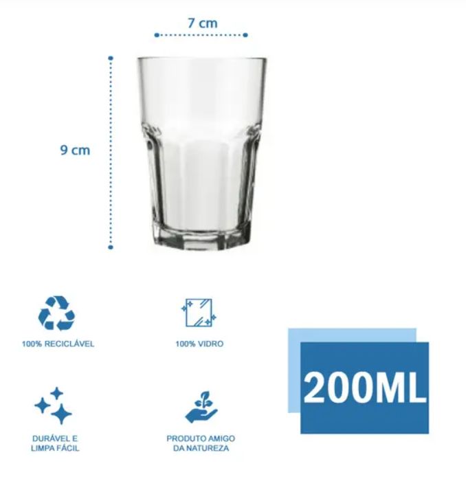 Copo Suco Bristol 200ml Caixa com 24 Nadi... Copo Suco Bristol 200ml Caixa com 24 Nadi...