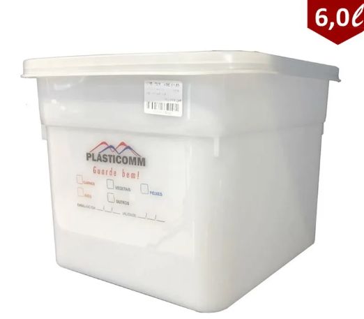 Caixa Plástica Quadrada 6 Litros 22x22x18...