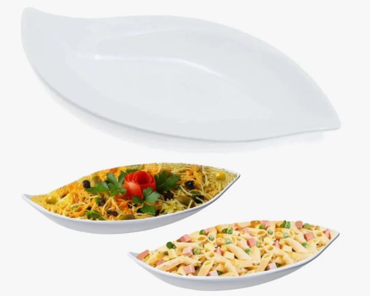Travessa Rasa Melamina Folha 50x23cm Best... Travessa Rasa Melamina Folha 50x23cm Best...