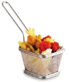 Cestinha para Porções em Inox Quadrada 13...