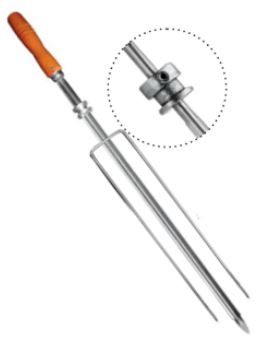Espeto Giratório Triplo Tipo Coração Inox... Espeto Giratório Triplo Tipo Coração Inox...