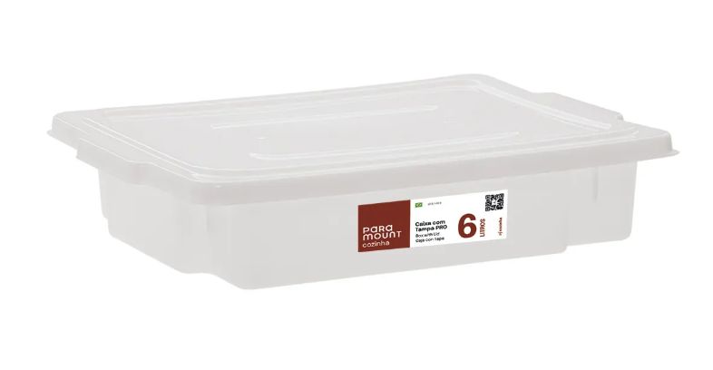 Caixa Plástica com Tampa 6 Litros 37x25x9...