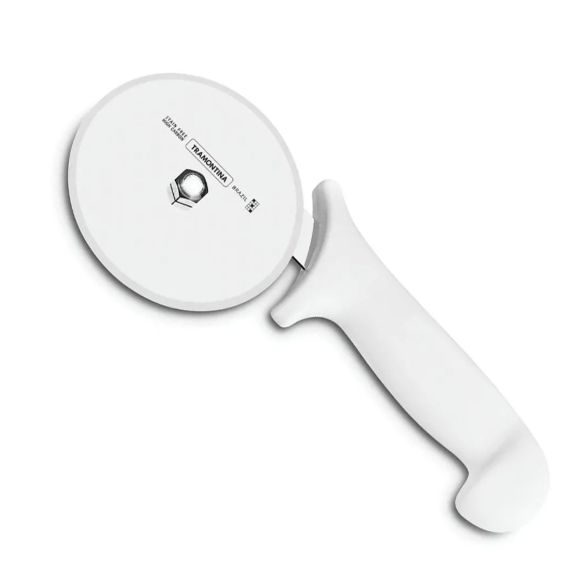 Cortador de Pizza Lâmina 10cm Cabo Branco... Cortador de Pizza Lâmina 10cm Cabo Branco...