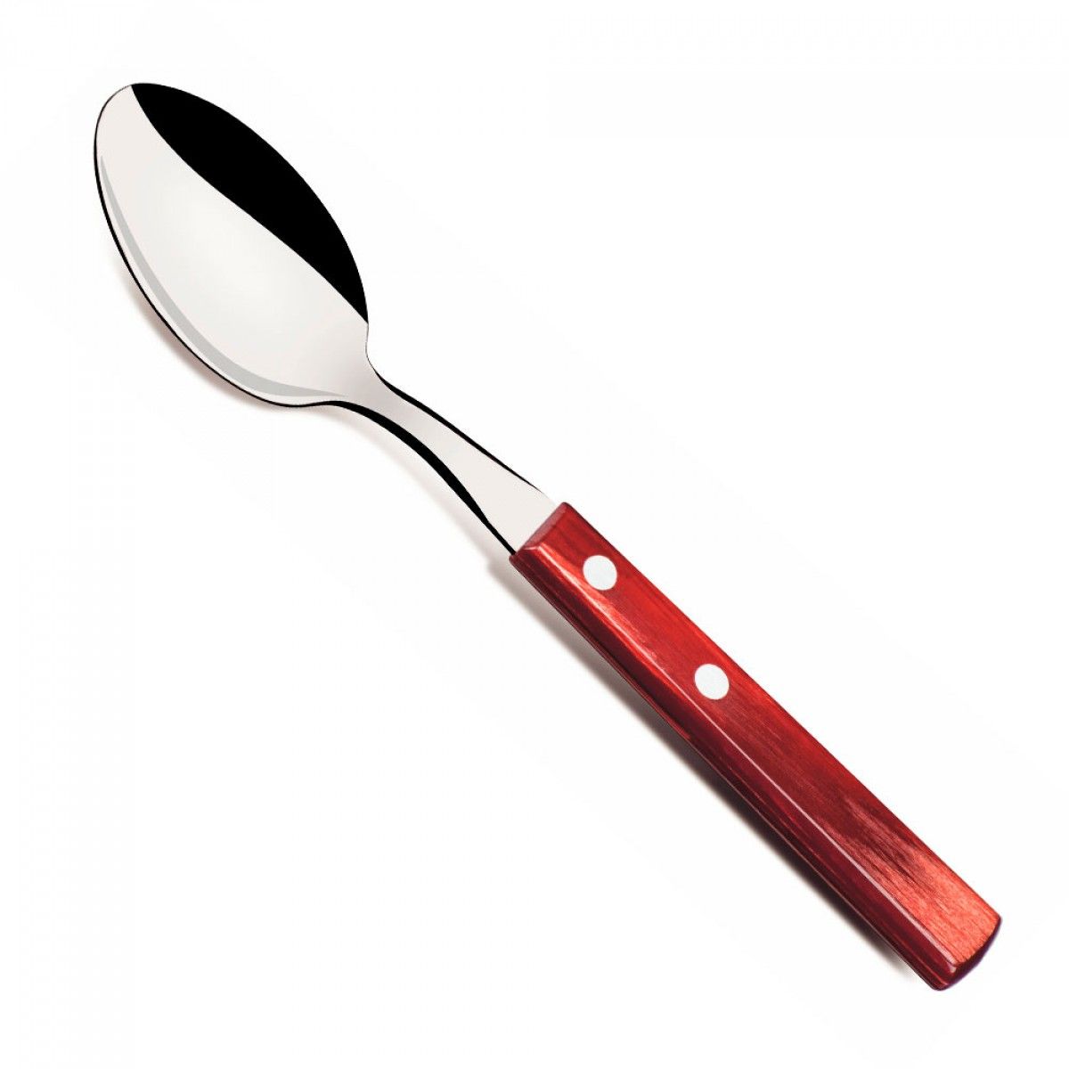 Colher de Mesa Polywood em Aço Inox com C...