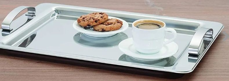 Bandeja Inox Retangular 28x40cm com Alça ...