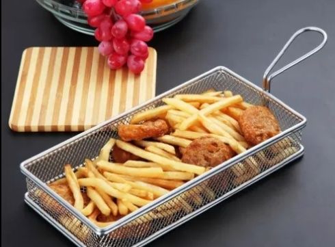 Cestinha para Porções Inox Retangular 25x...