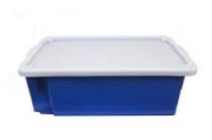 Caixa Plástica com Tampa 35 Litros Azul S...