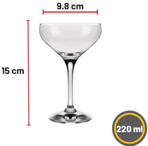 Taça para Coquetel Mistic 220ml Caixa com... Taça para Coquetel Mistic 220ml Caixa com...