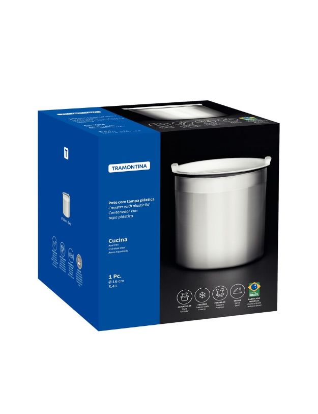 Pote para Molhos Aço Inox com Tampa Plást... Pote para Molhos Aço Inox com Tampa Plást...