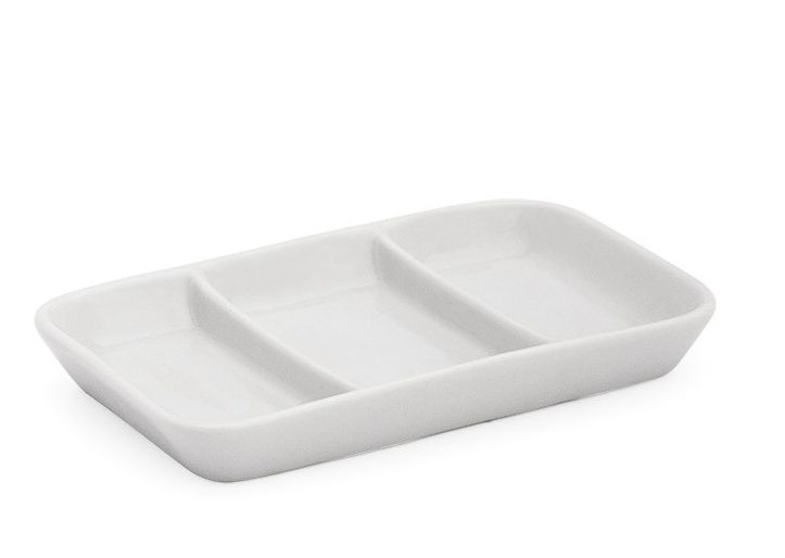 Petisqueira Retangular 3 Divisórias 15cm ...