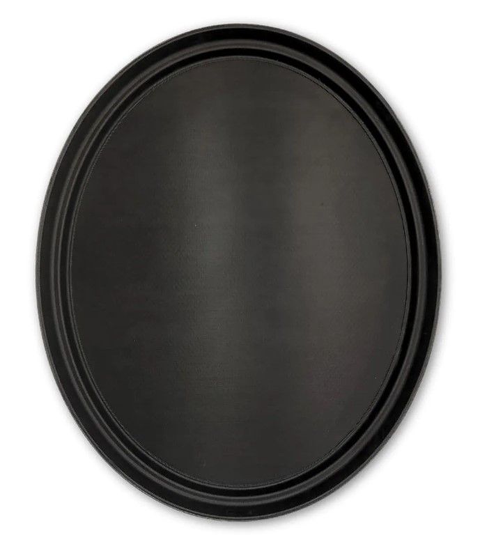 Bandeja Antiderrapante Oval Preta 68x56cm...