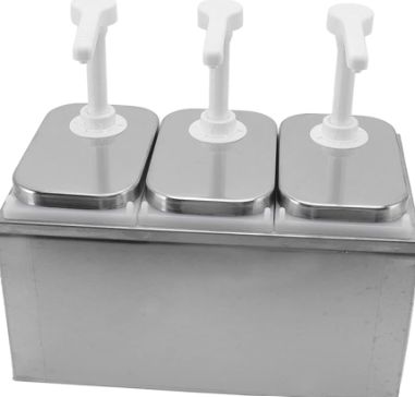Dispenser para 3 Molhos em Inox 2 Litros ... Dispenser para 3 Molhos em Inox 2 Litros ...