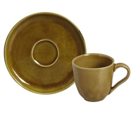 Xícara de Café com Pires Bio Âmbar 120ml ...