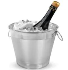 Balde para Garrafa Alumínio Polido Grande...